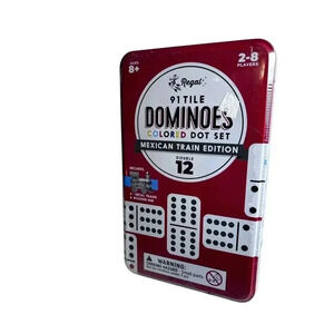 Regal Games Mexican Train Double 12 Dominoes Set for Adults & Kids New In Packag